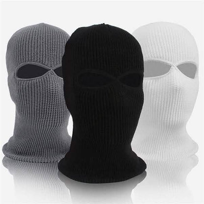 2 Holes Full Face Cover Hood Knitted Balaclava Face Mask