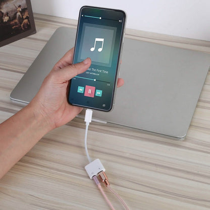 2-in-1 3.5mm Headphone Adapter Charger Audio Splitter Dongle
