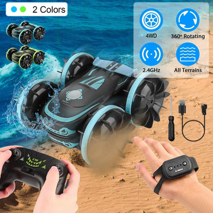 2-in-1 Amphibious RC Car Toy 4GHz 4WD Double-sided 360¬∞ Rotating Stunt Car