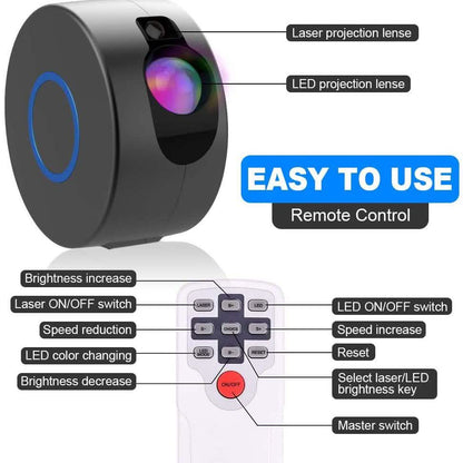2-in-1 Aurora Starry Sky Projector