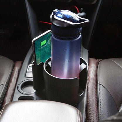 2-in-1 Car Cup Holder with Phone Holder Adjustable Base