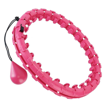 2-in-1 Fitness Hoop 24 Knots Abdomen Fitness Massage Hoops Weighted with 360 Auto Spinning Ball Detachable Knots