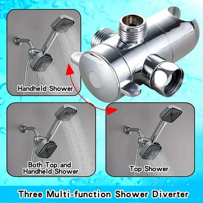 2-in-1 Handheld & Rainfall Shower Head Set with Long Hose and T-Valve