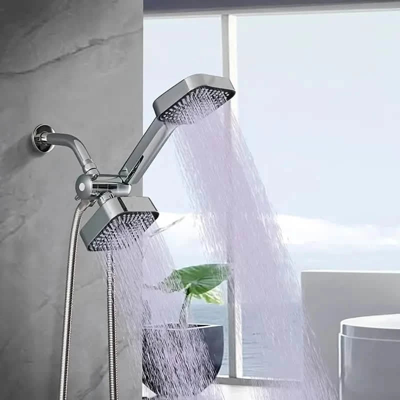 2-in-1 Handheld & Rainfall Shower Head Set with Long Hose and T-Valve