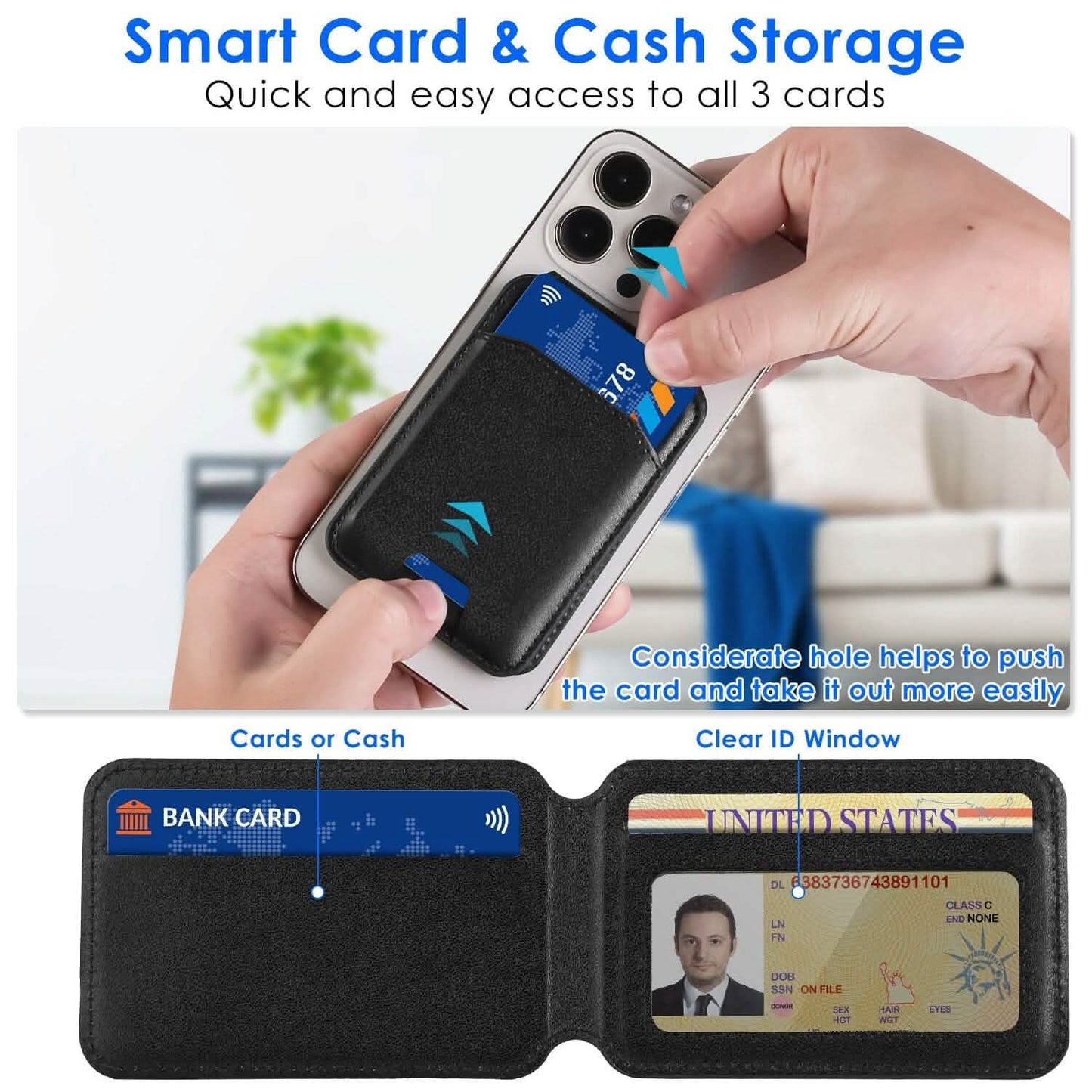 2-in-1 Magnetic Card Wallet Phone Stand