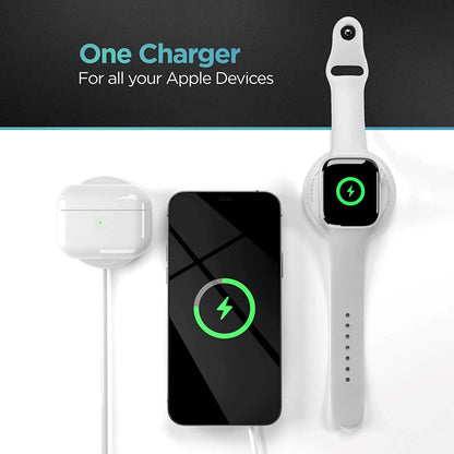 2-in-1 Magnetic Wireless Charger for Both Apple Watch and iPhone