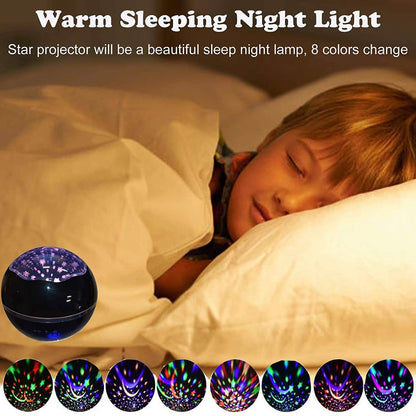 2-in-1 Ocean Star Night Light Projector Lamp 360 Degree Rotating