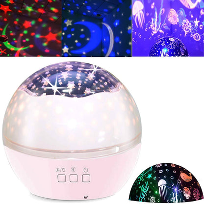 2-in-1 Ocean Star Night Light Projector Lamp 360 Degree Rotating