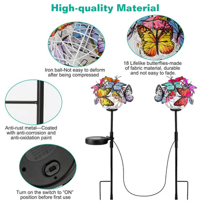 2-in-1 Outdoor Butterfly Solar Light Yard Stake