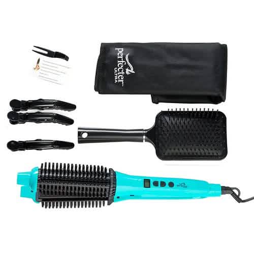 2-in-1 Perfecter Flat Iron Hair Straightener and Hot Round Brush