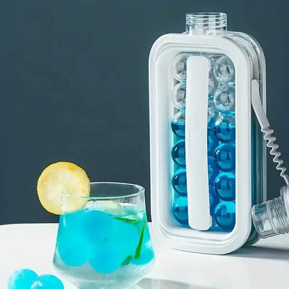 2-in-1 Portable Ice Ball Maker Kettle With 17 Grids Flat Body Lid Cooling Ice Pop/Cube Molds