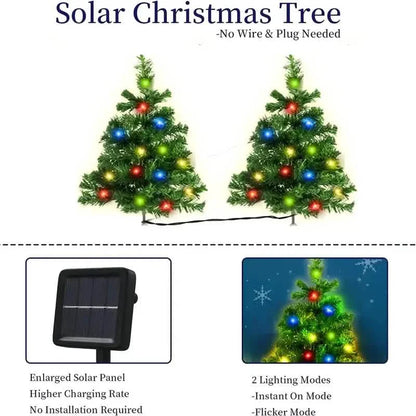 2-in-1 Solar Christmas Tree Lawn Light
