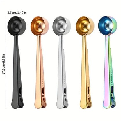 2-in-1 Stainless Steel Coffee Spoon and Sealing Clip