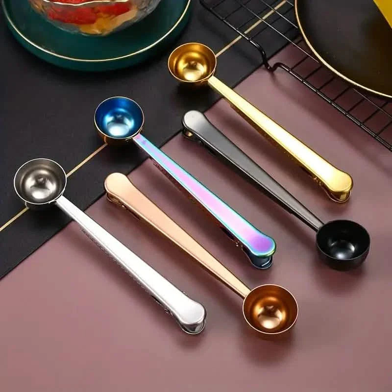 2-in-1 Stainless Steel Coffee Spoon and Sealing Clip