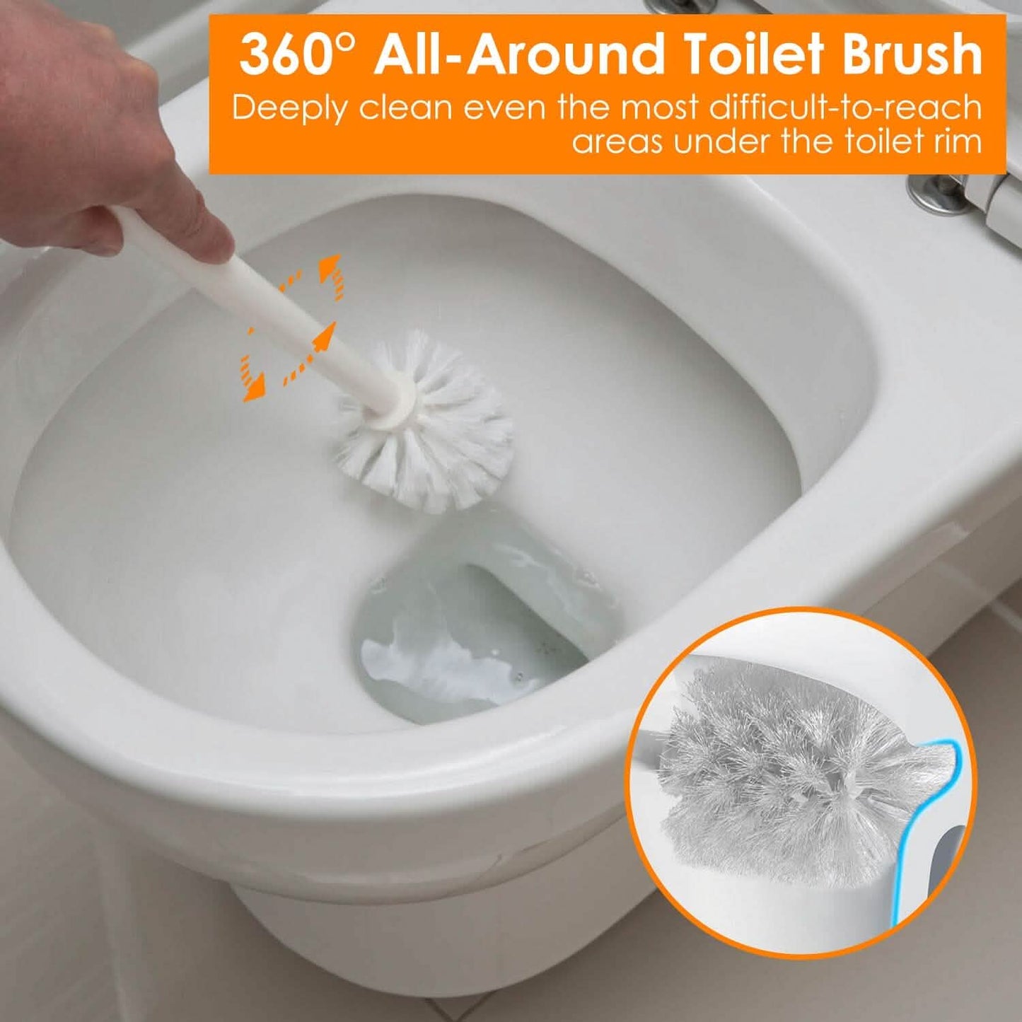 2-in-1 Toilet Plunger and Brush Combo Set with Ventilated Holder