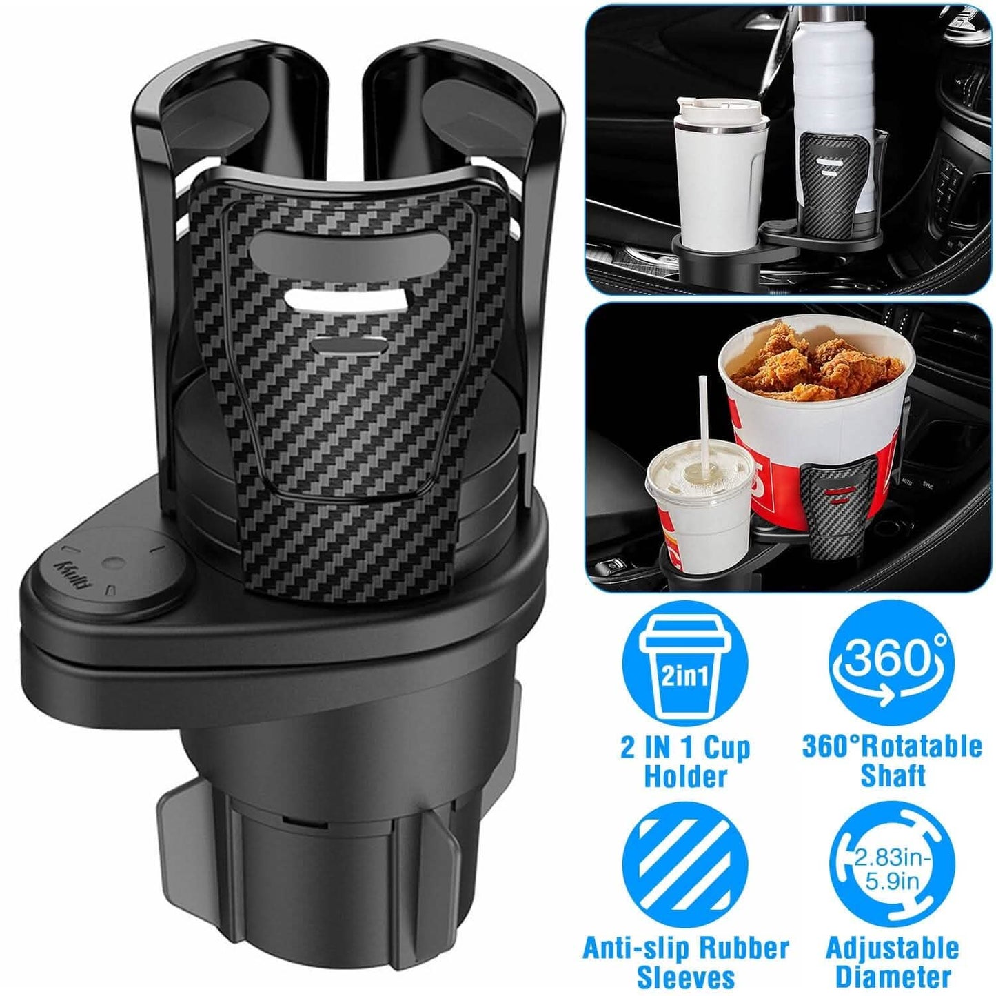 2-in-1 Universal Car Cup Mount Holder