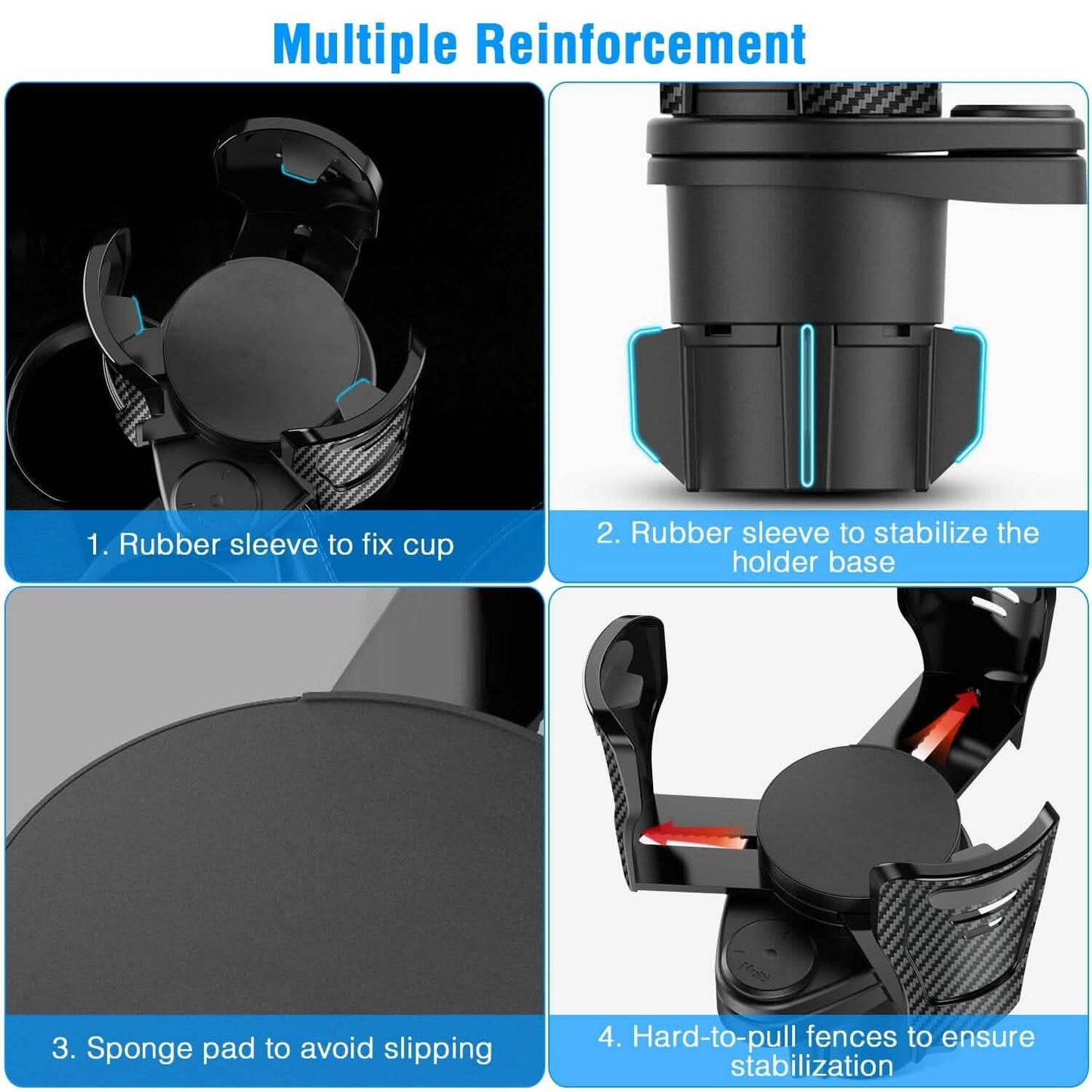 2-in-1 Universal Car Cup Mount Holder with Adjustable Base