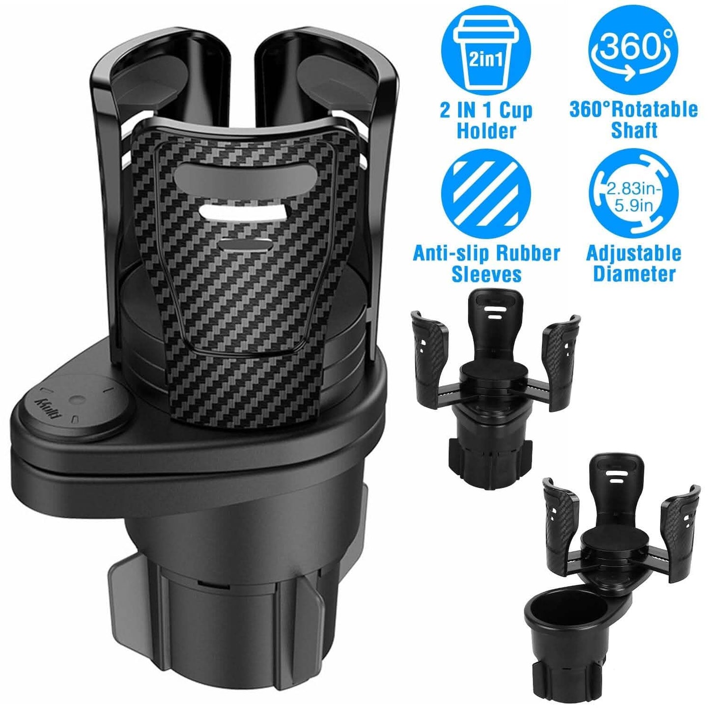 2-in-1 Universal Car Cup Mount Holder with Adjustable Base