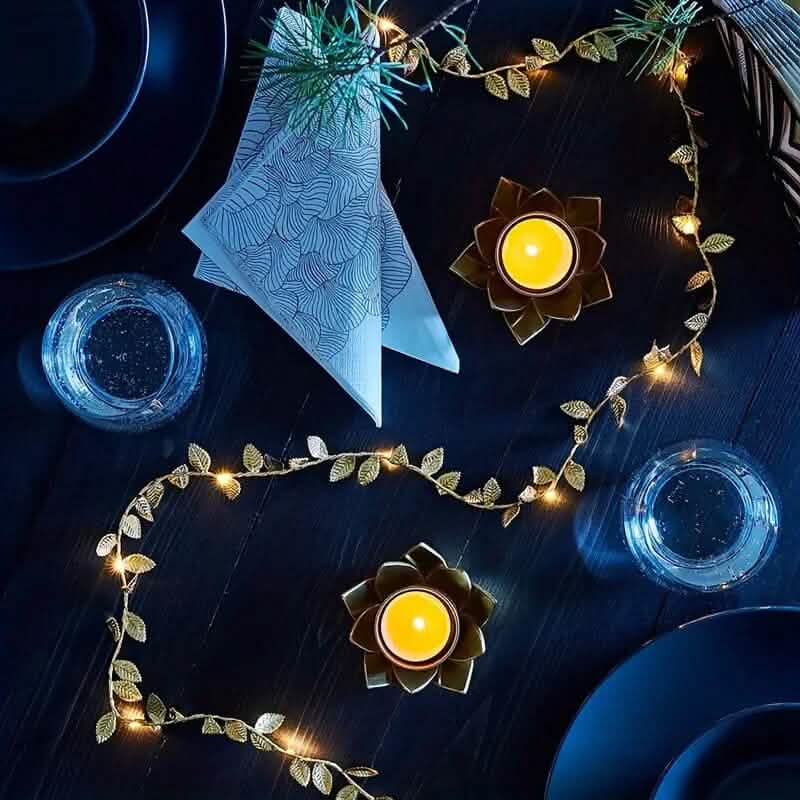 2 Meter 20 LED Simulation Golden Leaf Decoration String Lights