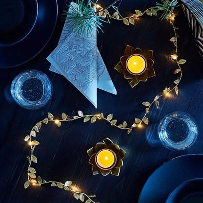 2 Meter 20 LED Simulation Golden Leaf Decoration String Lights