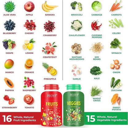 2-Pack: 100% Natural Fruits and Vegetables Supplement
