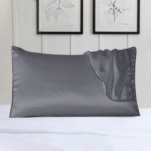 2-Pack: 100% Silk Pillow Cover with Trim
