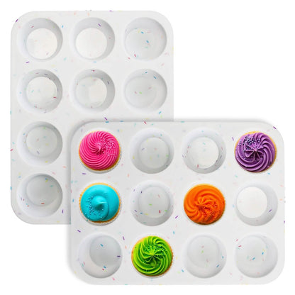 2-Pack: 12 Cups Silicone Muffin Nonstick Pans