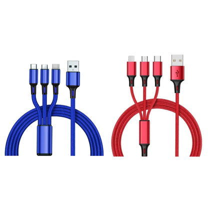 2-Pack: 3-in-1 Nylon Braided 4FT 3A Charging Cable