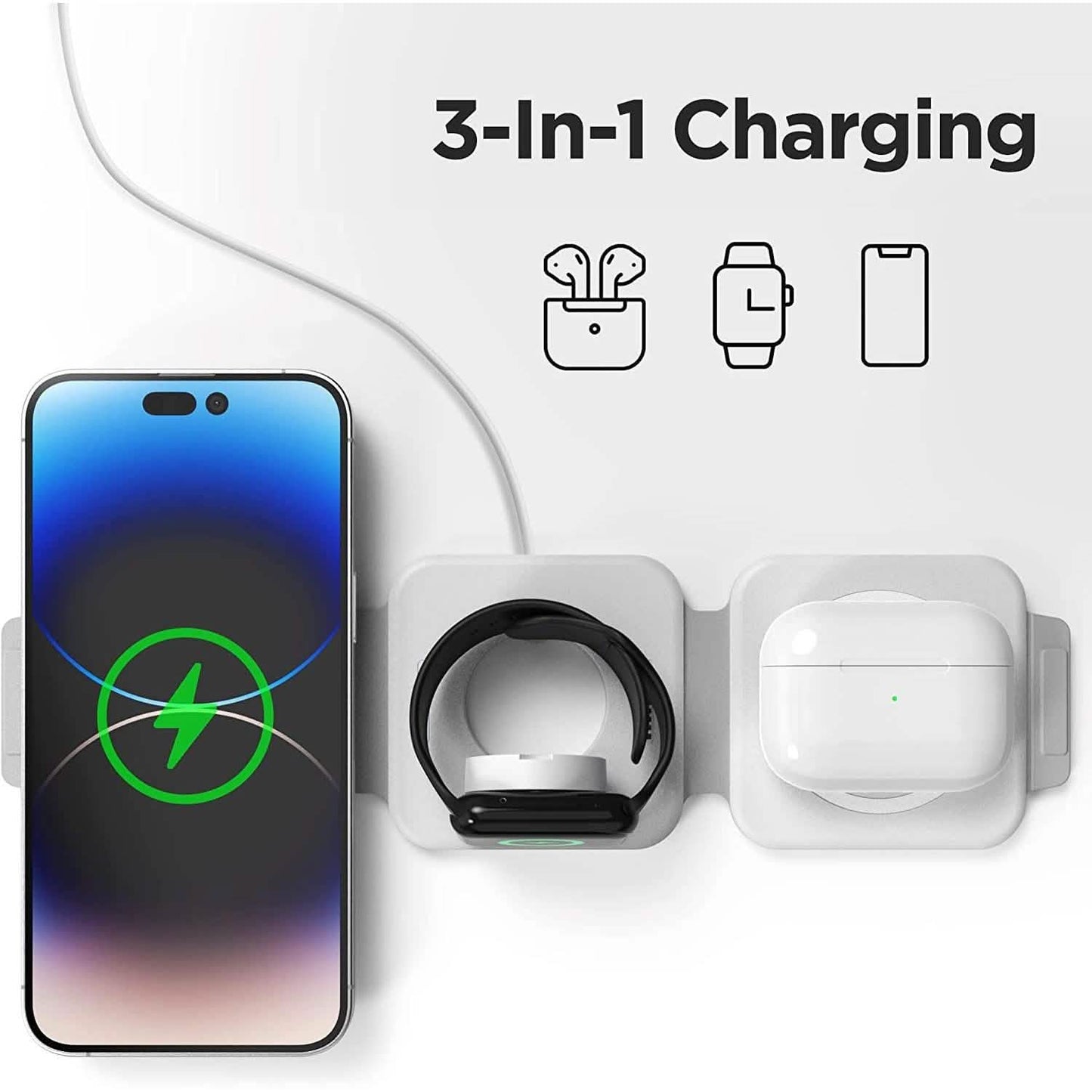 2-Pack: 3-in-1 Travel Charging Station for AirPods, Apple Watch and iPhone