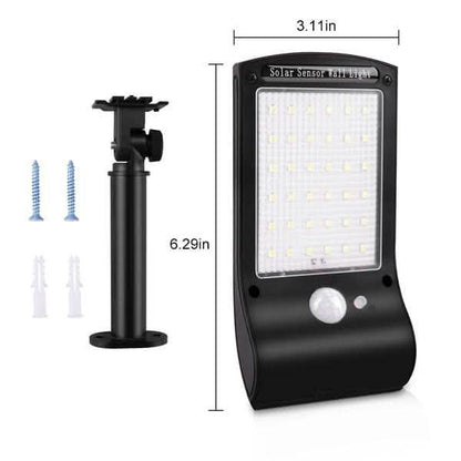 2-Pack: 36 LED Solar Powered Motion Sensor Wall Lamp