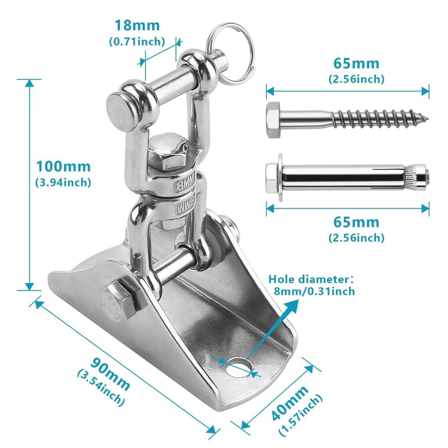 2-Pack: 360° Rotation Swing Hanger Brackets Set