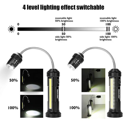 2-Pack: 360º Gooseneck LED Magnetic Base Lamp