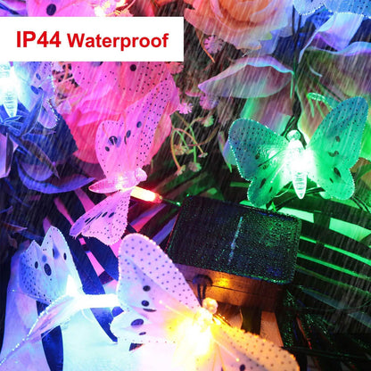 2-Pack: 3.8M Solar String Butterfly Lights