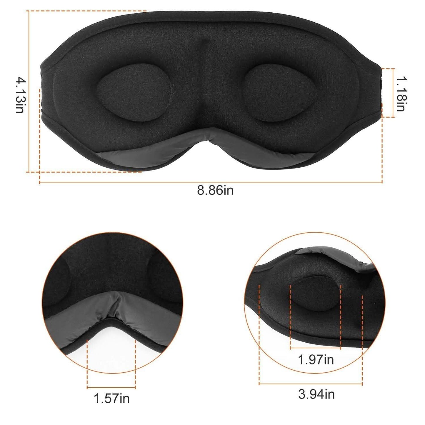 2-Pack: 3D Contoured Cup Light Blockout Sleeping Mask