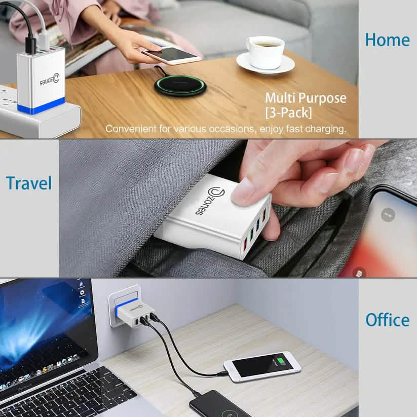 2-Pack: 4 Port High-Speed Wall Charger