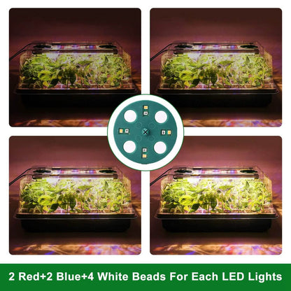 2-Pack: 40 Cell Seed Starting Tray Plant Grow Light with 4 Adjustable Brightness