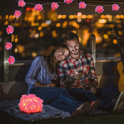 2-Pack: 40 LEDs Rose Flower String Lights