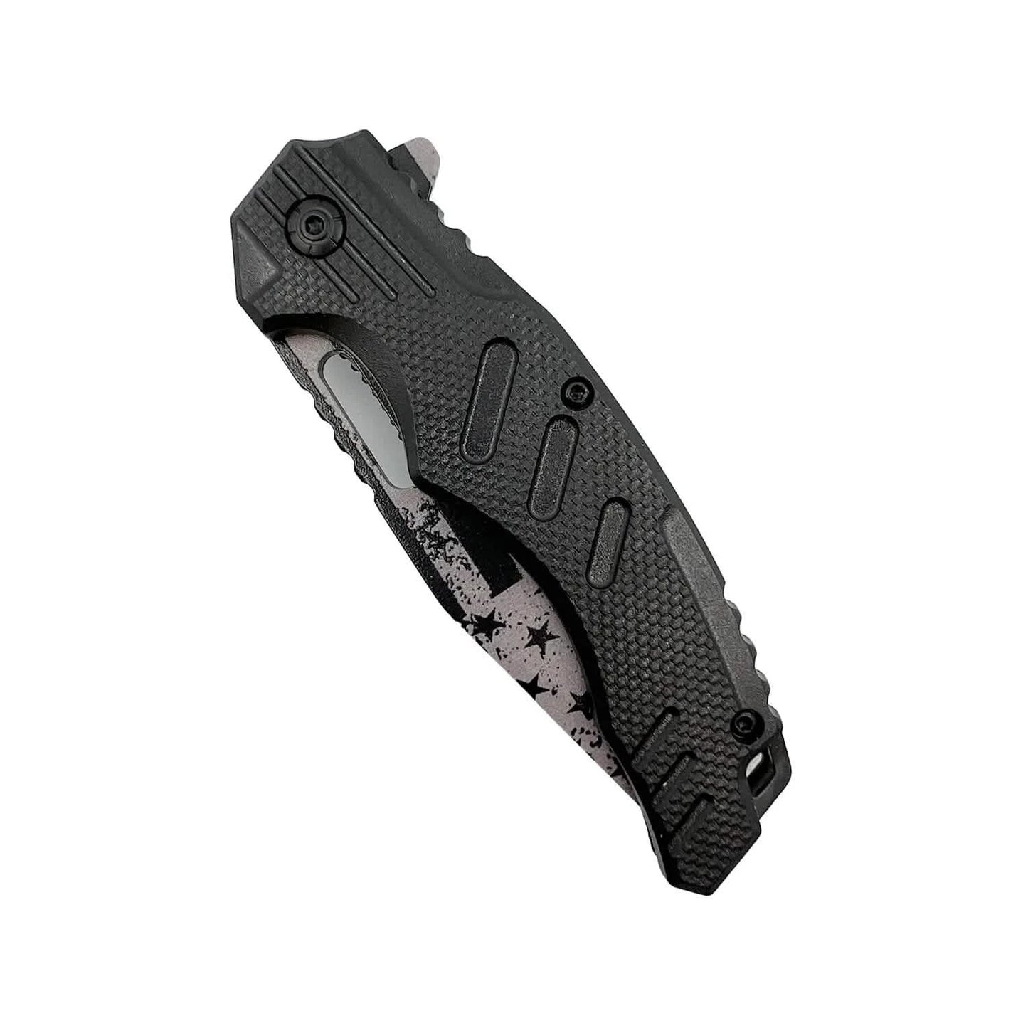 2-Pack: 4.75" American Flag Tanto Blade with ABS Handle