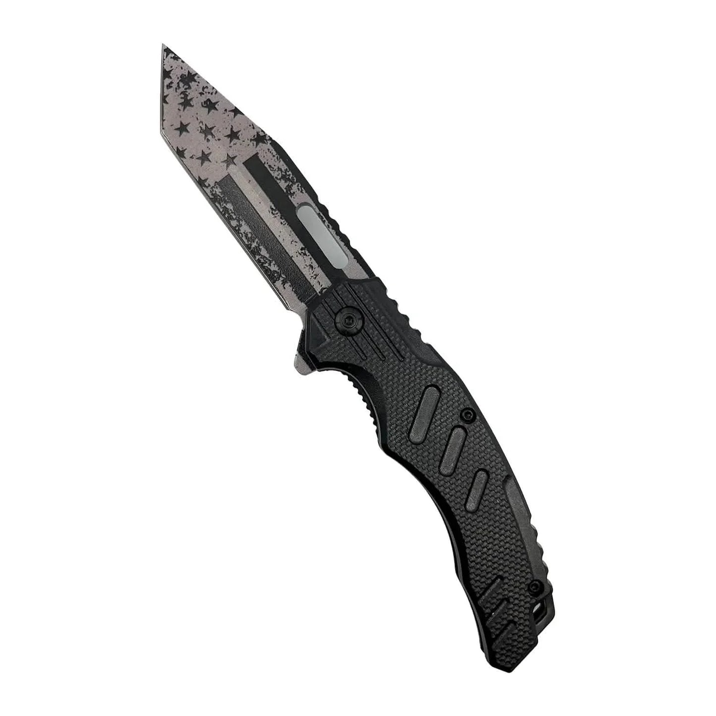 2-Pack: 4.75" American Flag Tanto Blade with ABS Handle