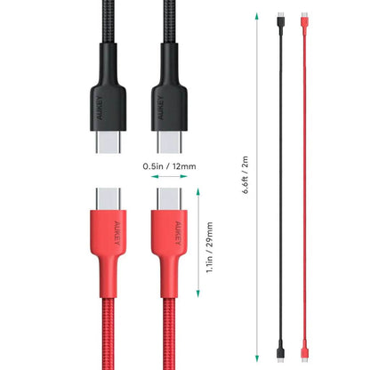 2-Pack: 6.6ft CB-CD28 USB C Cable USB C to USB C Cable