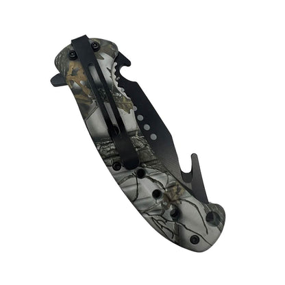 2-Pack: 8.75" Camo Spring Assisted Knife with ABS Handle