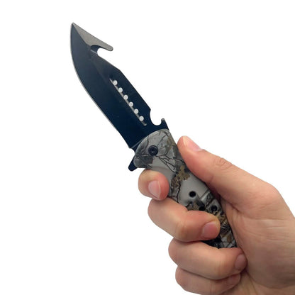 2-Pack: 8.75" Camo Spring Assisted Knife with ABS Handle