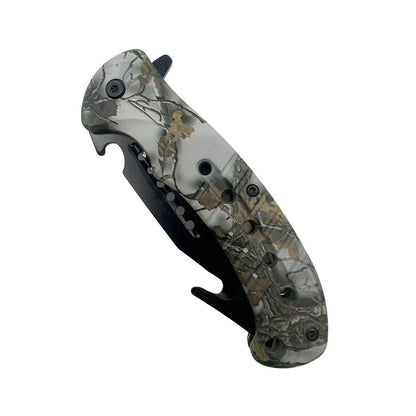 2-Pack: 8.75" Camo Spring Assisted Knife with ABS Handle