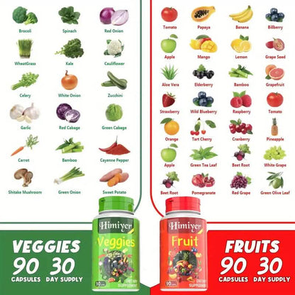 2-Pack: 90-Day Fruit and Veggie Supplements Bundle