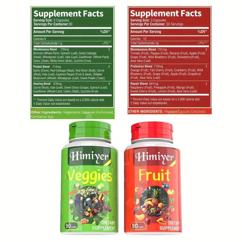 2-Pack: 90-Day Fruit and Veggie Supplements Bundle