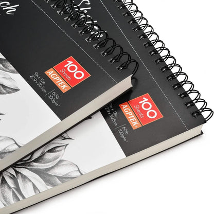 2-Pack: 9X12" 100 Sheets Spiral Sketch Pad