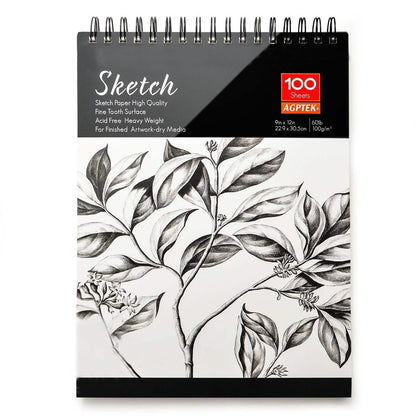 2-Pack: 9X12" 100 Sheets Spiral Sketch Pad