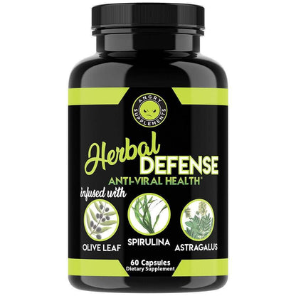 2-Pack: Angry Supplements Herbal Defense Anti Viral Immune Support, Spirulina Olive Leaf