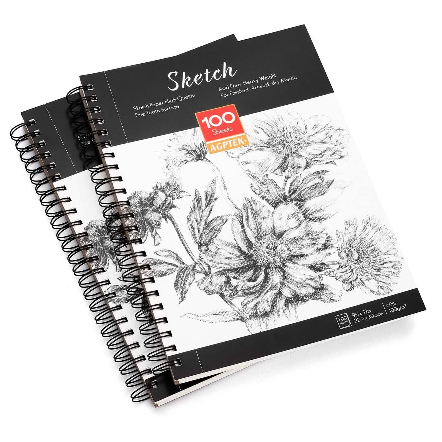 2-Pack: Art SketchBook 100 Pages for Writers Illustrators