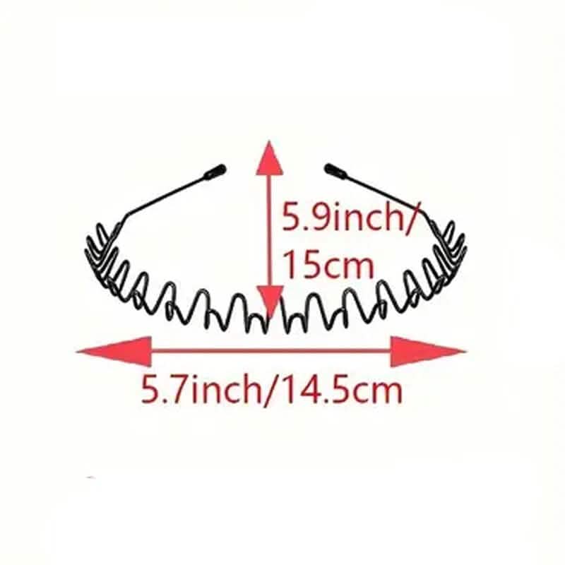 2-Pack: Black Wavy Metal Headband